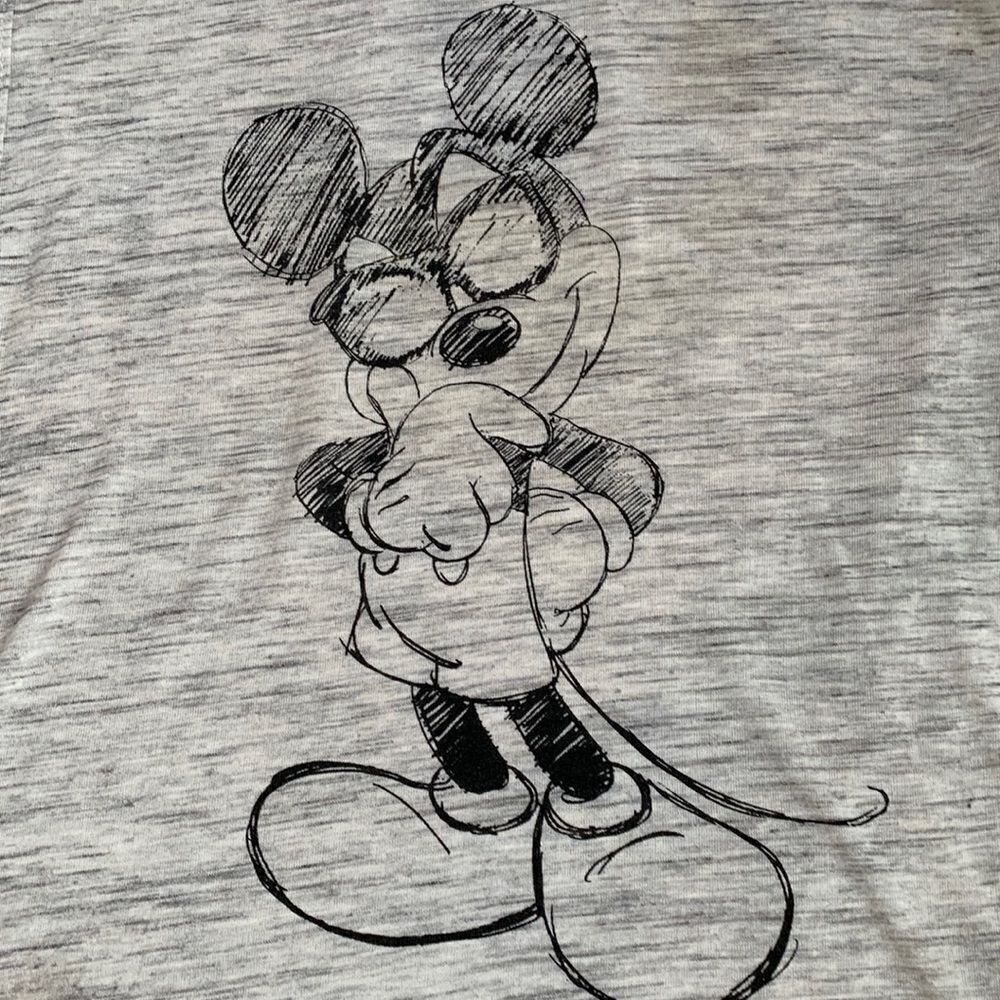Mickey Mouse Graphic Racerback Lightweight Tank Top M Gray Heather